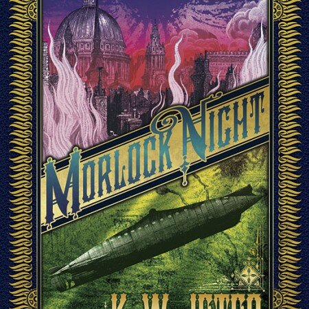Jeter's 1979 novel (here with a contemporary cover) was a science-fiction/fantasy tale set in 19th century England threatened by the eponymous creatures from The Time Machine. It was in describing it, along with the work of his colleagues Blaylock and Peters, that Jeter invented the term "Steampunk[s]."
