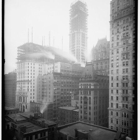 Figure 1. The Singer Building Under Construction. The Singer, funded by revenues from the sale of sewing machines, is the tallest building ever peaceably demolished. This beautiful Beaux Arts gem was torn down to build an anonymous office tower that is most notable for housing the offices of NASDAQ and Goldman Sachs. Is this progress?
